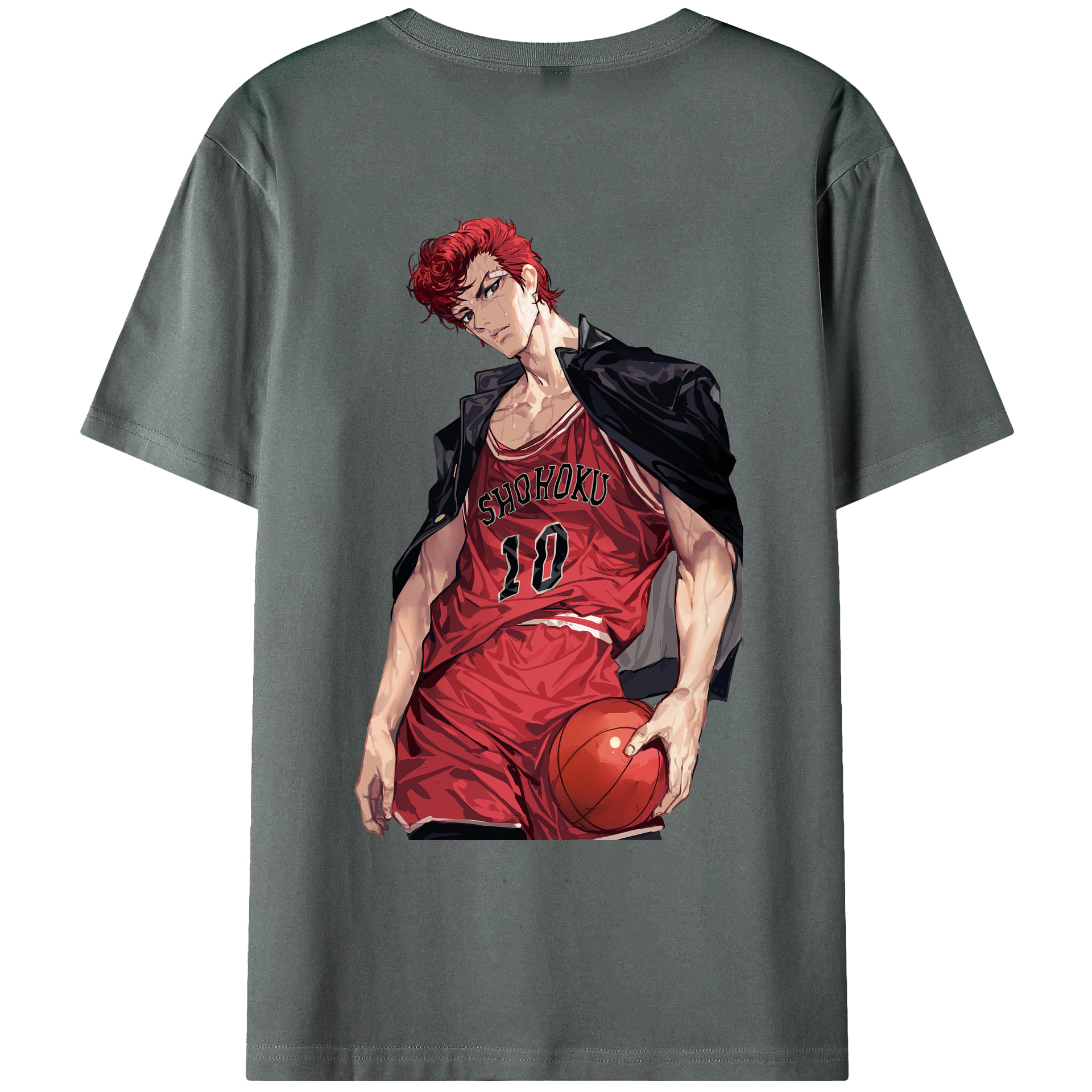 （画像用） SLAM DUNK／スラムダンク 綿100％ メンズ半袖Tシャツ（バックプリント） 通気性